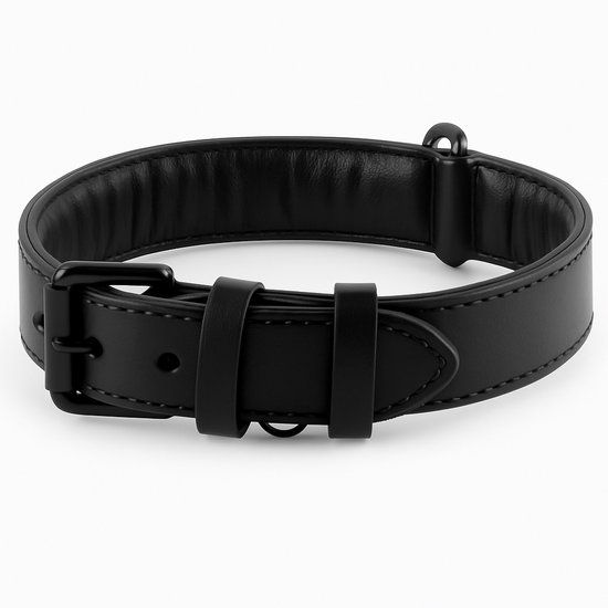 Brute Strength Luxe leren halsband hond - Zwart L