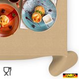ANRO Tafelkleed Effen linnenlook Beige 240x140cm Rechte rand Afwasbaar Waterafstotend