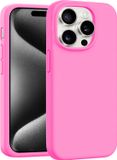 Coverzs Luxe Siliconen Hoesje Geschikt voor iPhone 15 Pro Max (Roze)