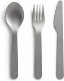 Lékué 3-delig bestek voor onderweg uit rvs grijs 16cm