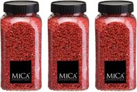Mica Decorations pierres décoratives/granulés - 3x - 650ml - rouge