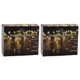Merkloos / Sans marque Svenska Living Draadverlichting - Set van 2x stuks - cluster - 100 led lampjes - warm wit - 250 cm