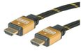 ROLINE 11.88.5502 HDMI kabel 2 m HDMI Type A (Standaard) Zwart, Goud