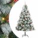vidaXL Sapin de Noël artificiel Vert et Blanc 210 cm PVC Métal Plastique