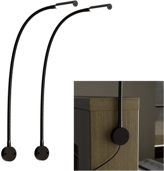 Nolt Leeslamp voor in Bed - Nachtlampje Dimbaar - 2 Bedlampjes - Bedlamp Slaapkamer - Leeslampjes Hoofdbord - Leeslampje Volwassenen