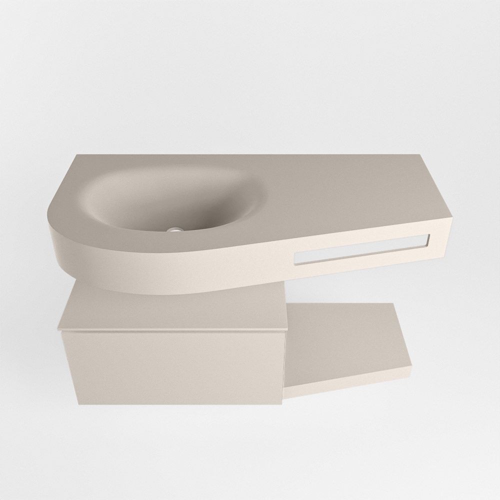 Mondiaz Riva Dulcet badkamermeubel links 100 cm 1 kraangat - 100 linen