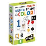 HEADU - Leerkaarten met cijfers, vormen en kleuren, ontwikkelt de logica van de kleinsten, een educatief spel voor kinderen van 2 tot 4 jaar, gemaakt in Italië