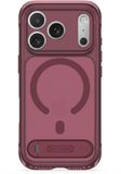 DECODED Hybride Hoesje met 360° Standaard voor iPhone 18 Pro / 17 Pro - Geschikt voor MagSafe - Valbescherming tot 3 meter - Schokbestendige Bumpers - Glazen Cameraknop in Bijpassende Kleur - Rose Quartz