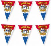 PartyXplosion vlaggenlijn welkom thuis - 2x - 10 meter - rood/wit/blauw - folie - holland thema