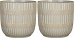 Mica Decorations - Pot - 2x stuks - céramique - gris clair - D19/H18 cm