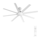 CREATE - Stille plafondventilator van 40W verkrijgbaar in meerdere maten - Wit - Ø165cm - Geen licht - WIND INDUSTRIAL