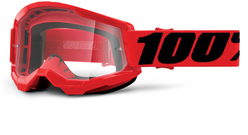 100% Strata Anti-Fog Goggles Gen2, red/clear