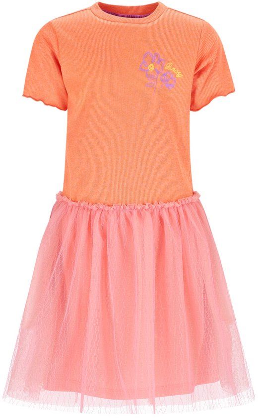 B.Nosy Y602-5851 meisjes jurk oranje - Maat 134/140