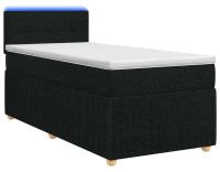 vidaXL Boxspringbed met matras, zwart, 90 x 190 cm, gestoffeerd