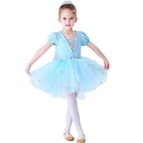 Lito Angels Meisjes Ballet Tutu's Ballerina Dans Kostuum Danskleding Prinses Elsa Mooie Jurk 5-6 jaar Blauw