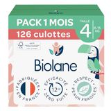 BIOLANE - Luierbroekje - maat 4 (8-15 kg) - geen lekken gedurende 12 uur - verpakking 1 maand - 126 luierbroekjes - Made in France