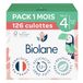 BIOLANE - Luierbroekje - maat 4 (8-15 kg) - geen lekken gedurende 12 uur - verpakking 1 maand - 126 luierbroekjes - Made in France