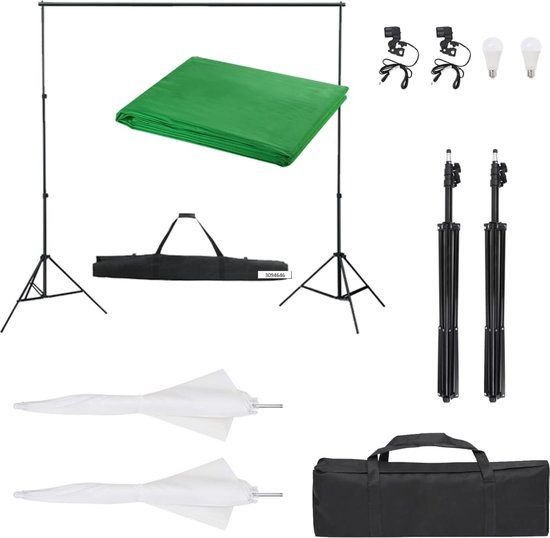 vidaXL Fotostudioset met verlichtingsset en achtergrond