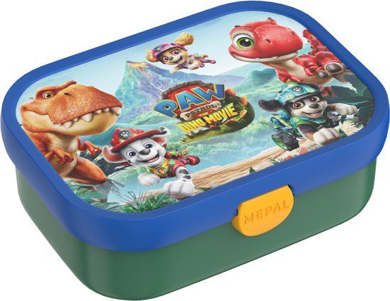 Mepal Lunchbox Campus - 750 ml - Broodtrommel met vakjes voor kinderen - Geschikt voor 4 boterhammen - Paw Patrol Dino