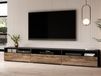 BABEL II Meuble TV-HiFi 3 portes 3 niches noyer/chêne grisé