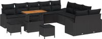 vidaXL Tuinbank Set Zwart