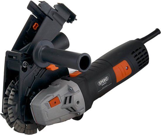 Spero 1400 Watt Muurfrees - Elektrische Frees - Sleuvenfrees - Max 28mm Diep - Incl. 2x 125mm Steen Diamantzaagbladen