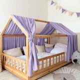 LILIMAUS Huisbed hemeltje - bedhemel voor huisbed - 135 x 320 cm - mousseline katoen - lila