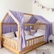 LILIMAUS Huisbed hemeltje - bedhemel voor huisbed - 135 x 320 cm - mousseline katoen - lila