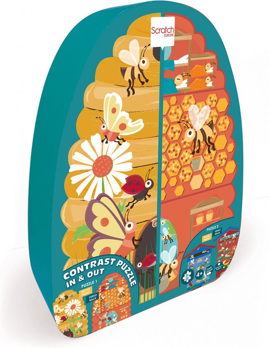 Scratch Europe Scratch Puzzel 2-zijdig 2x20pcs: BEE In&Out (31x42cm & 35.5x43cm)
