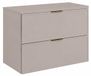 3xE living Meuble sous-vasque suspendu 80 cm, cachemire, Slim | 2 tiroirs, poignées, façade MDF, corps 16 mm, caisson et plan cachemire, vasque à poser, 80 x 46 x 58,6 cm