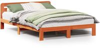 vidaXL Bedframe - Massief Grenenhout - Wasbruin - 150x200 cm