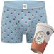 A-dam Blue Take Away Coffee AOP_Giftbox Boxershort Biologisch Katoen Heren Blauw XL