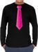 Bellatio Decorations Verkleed shirt voor heren - stropdas roze - zwart - carnaval - foute party L