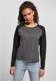 Urban Classics Dames Contrast Raglan Longsleeve Shirt met lange mouwen - XL