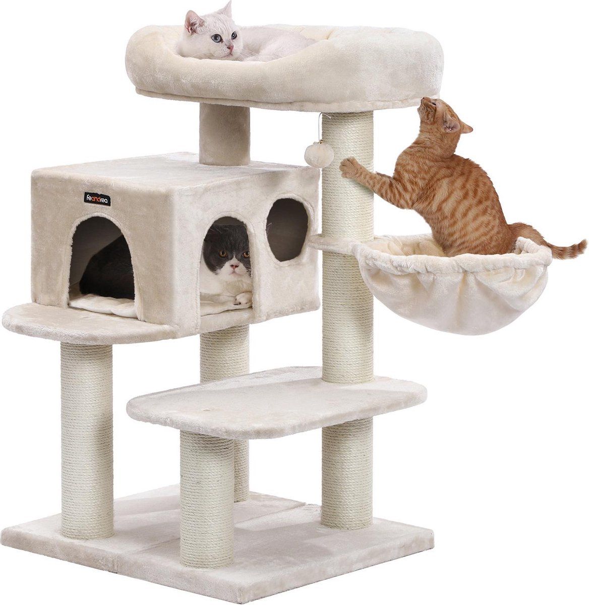FEANDREA Nancy's Kattenboom XL - Luxe Kattenhuis - Krabpaal - Katten - beige