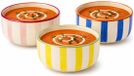 Home deco factory Bols à soupe Dolce vita - 3x - bleu/rose/jaune - céramique - D14 cm