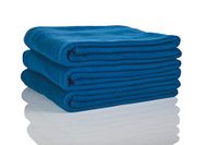 Glart 3 stuks Oeko Tex fleecedekens, marineblauw, 130 x 160 cm