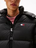 Tommy Jeans Doudoune Homme S Puffer Noir Polyester Imperméable À Capuche