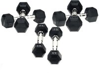RS Sports Hexa Dumbells - 2 x 16 kg - Zilver/Zwart