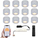 HOFTRONIC Navarra Smart LED Mini Opbouwspots Set van 12
