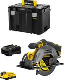 STANLEY FatMax V20 STANLEY FatMax Handcirkelzaag SFMCS500D1T (1 x 2,0 Ah accu + oplader + TSTAK VI opbergbox)