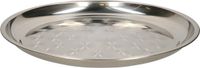 B-Home Serveerschaal/Dienblad - Plat - Rond - Zilver - RVS - Dia 40 cm