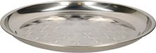 B-Home Serveerschaal/Dienblad - Plat - Rond - Zilver - RVS - Dia 40 cm