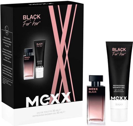 Mexx Black for Her Gift Set - Eau De Toilette (30ml) & Shower Gel (50ml)