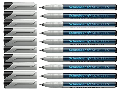 Schneider universele marker Maxx 221 S non-permanent zwart doos met 10 stuks