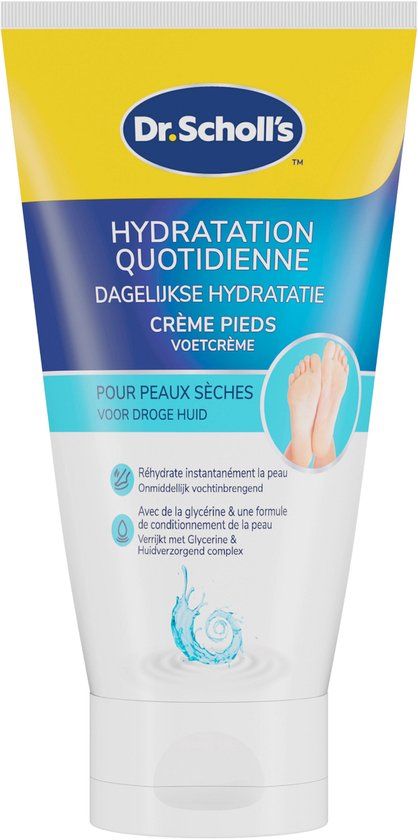 Scholl Dr. Scholl's Dagelijkse Hydratatie Voetencreme - Glycerine - Voetcreme - Droge Beschadigde Voeten - 150 ml