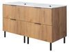 Chêne Armoire de salle de bain avec poignée noire, 120 x 77 x 46 cm
