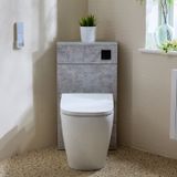 Hudson Reed Cluo WC-Ombouw Hoekmontage Modern Betongrijs met Reservoir en Zwarte Spoelknop - Hirayu Japans Toilet