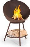 Blumfeldt Vuurschaal met grillrooster, grote stalen vuurschaal voor buitengebruik, geschikt voor het balkon en kamperen, verplaatsbare vuurschaal van 70 cm, vuurschalen met voetstuk, weerbestendige vuurschaal, rechthoekige vuurplaats
