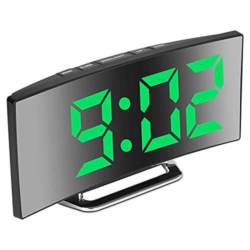 Derkiewn Digitale wekker - 17,8 cm led-spiegelscherm - groen